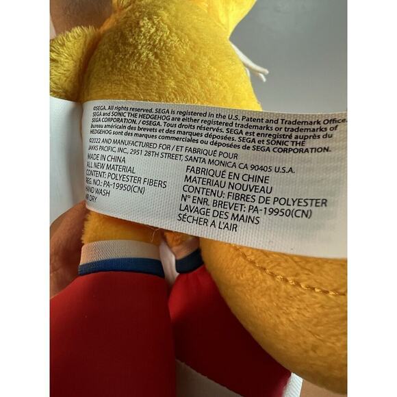 Sonic The Hedgehog Tails Plush Stuffed Animal Kids Collectible Toy No Tag - Picture 5 of 7